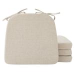 Beige Dining Chair Cushions with Washable Covers, Set of 4