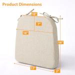 Beige Dining Chair Cushions with Washable Covers, Set of 4