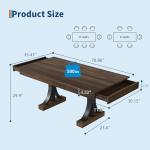 71-Inch Wooden Kitchen Table for 6-8 People