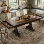 71-Inch Wooden Kitchen Table for 6-8 People