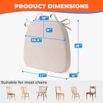 Beige 4-Pack 17" Chair Cushions with Ties