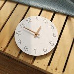 Mooas 12" Non-Ticking Wood Wall Clock