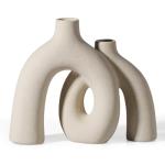 Nordic Boho Beige Ceramic Vase Set