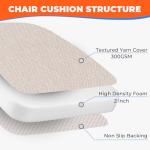 Beige 4-Pack 17" Chair Cushions with Ties