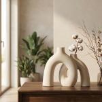 Nordic Boho Beige Ceramic Vase Set