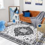 Vintage Floral Area Rug, 4x6 Machine Washable