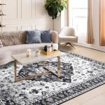 Vintage Floral Area Rug, 4x6 Machine Washable