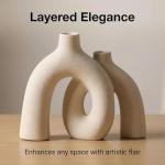 Nordic Boho Beige Ceramic Vase Set