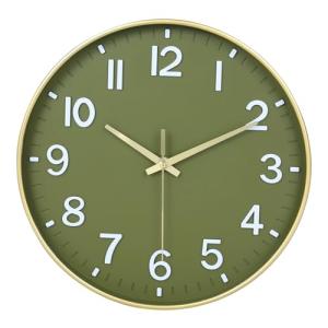 Green and Gold 8-Inch Silent Wall Clock