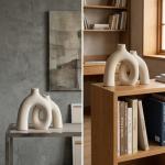 Nordic Boho Beige Ceramic Vase Set