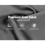 Modern Grey Upholstered King Bed Frame with Headboard