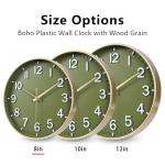 Green and Gold 8-Inch Silent Wall Clock