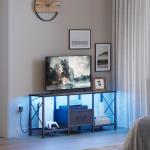 LED TV Stand with Fabric Drawer and Open Shelves