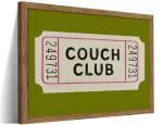 Retro Couch Club Ticket Wall Art Print