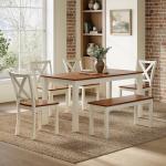 Farmhouse 6-Piece Dining Table Set in Walnut