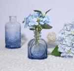 5-Piece Blue Glass Bud Vase Set for Decor