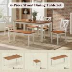Farmhouse 6-Piece Dining Table Set in Walnut