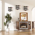 Wall-Mounted Wooden Wine Rack for 9 Bottles