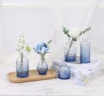 5-Piece Blue Glass Bud Vase Set for Decor