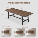 Extendable Industrial Dining Table for 6-8 People