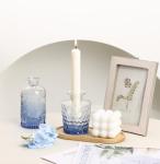 5-Piece Blue Glass Bud Vase Set for Decor