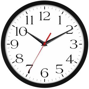 DAXSMY 8 Inch Silent Wall Clock - Black