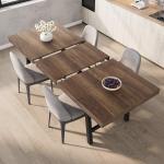 Extendable Industrial Dining Table for 6-8 People