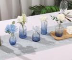 5-Piece Blue Glass Bud Vase Set for Decor
