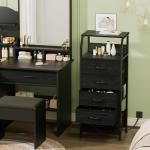 5-Drawer Dresser with Charging Station - Black Oak