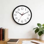DAXSMY 8 Inch Silent Wall Clock - Black