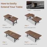 Extendable Industrial Dining Table for 6-8 People