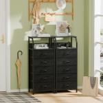 5-Drawer Dresser with Charging Station - Black Oak
