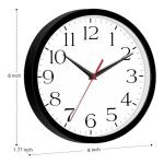 DAXSMY 8 Inch Silent Wall Clock - Black