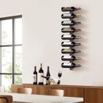 Wall-Mounted Wooden Wine Rack for 9 Bottles