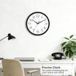 DAXSMY 8 Inch Silent Wall Clock - Black