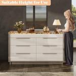 47" 8-Drawer LED Dresser with Glass Top