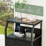 5-Drawer Dresser with Charging Station - Black Oak