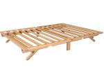 Foldable Full Platform Bed Frame in Natural Wood