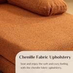 Orange U-Shape Sectional Sofa with Double Chaises