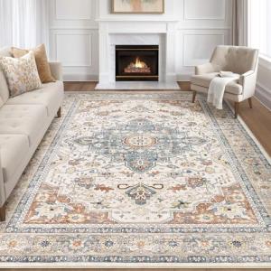 Boho Washable Area Rug for Living Spaces