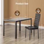 Bealife Modern 5-Piece Glass Dining Set for 4