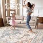 Boho Washable Area Rug for Living Spaces