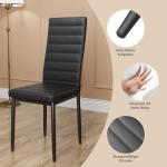 Bealife Modern 5-Piece Glass Dining Set for 4