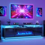 OneBliss 70" Electric Fireplace TV Stand with Storage