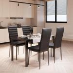 Bealife Modern 5-Piece Glass Dining Set for 4