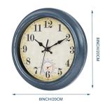 Blue 8-Inch Outdoor Waterproof Clock with Thermometer