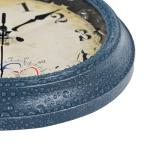 Blue 8-Inch Outdoor Waterproof Clock with Thermometer