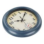 Blue 8-Inch Outdoor Waterproof Clock with Thermometer