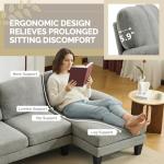 VINGLI 110" U-Shaped Sectional Couch, Blue