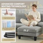 VINGLI 110" U-Shaped Sectional Couch, Blue